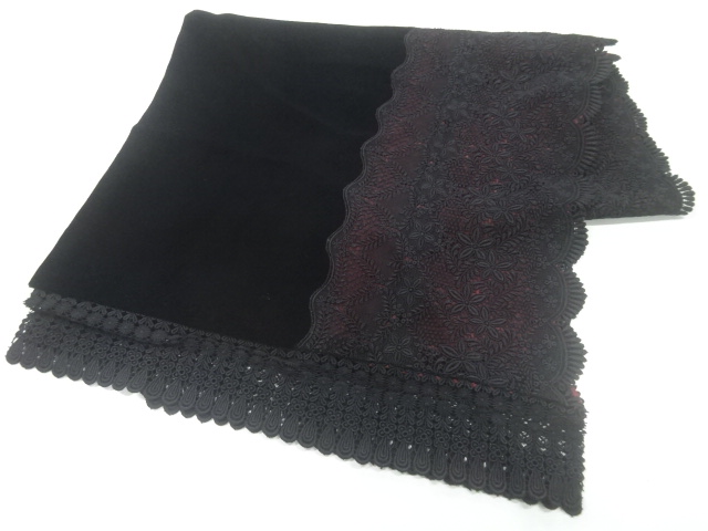 ビロードレース花模様ショール